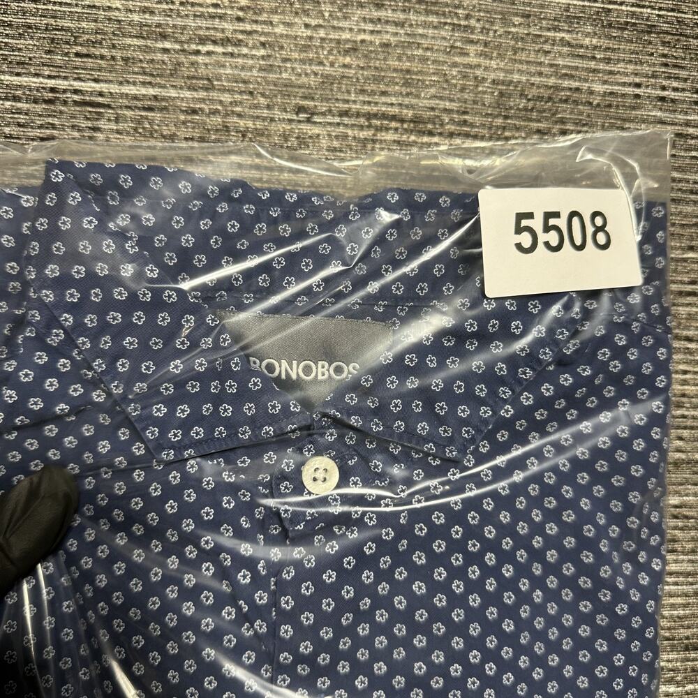 Bonobos Shirt Men's Small Blue AOP Slim Fit Long Sleeve Button Up - Picture 13 of 13